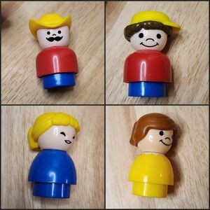 Vintage Chunky Little People Lot | Fisher-Price Style | Date Unknown | Set of 4
